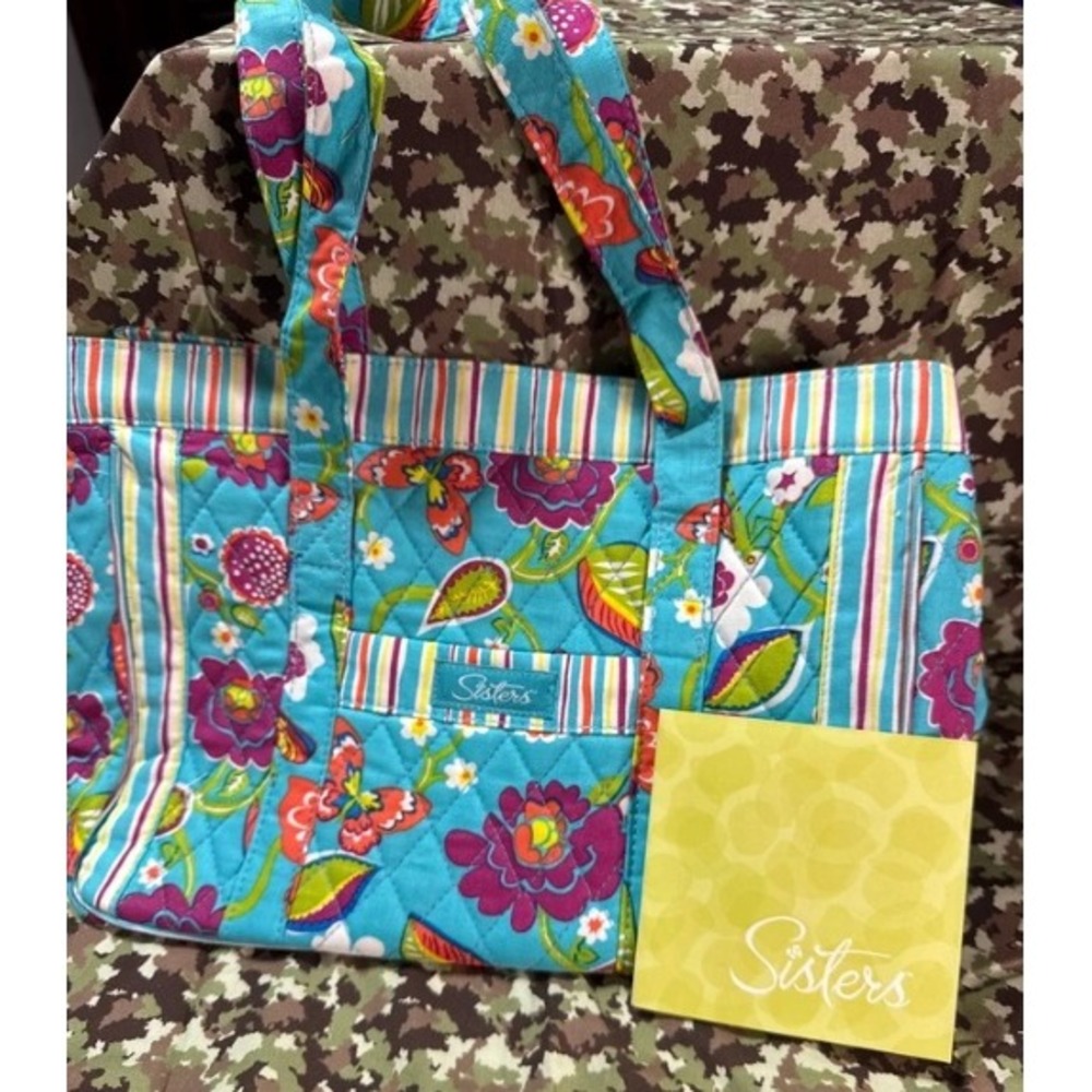 Longaberger Sisters Tote Bag NWT Floral Quilted Cotton Summer Lovin Handbag
